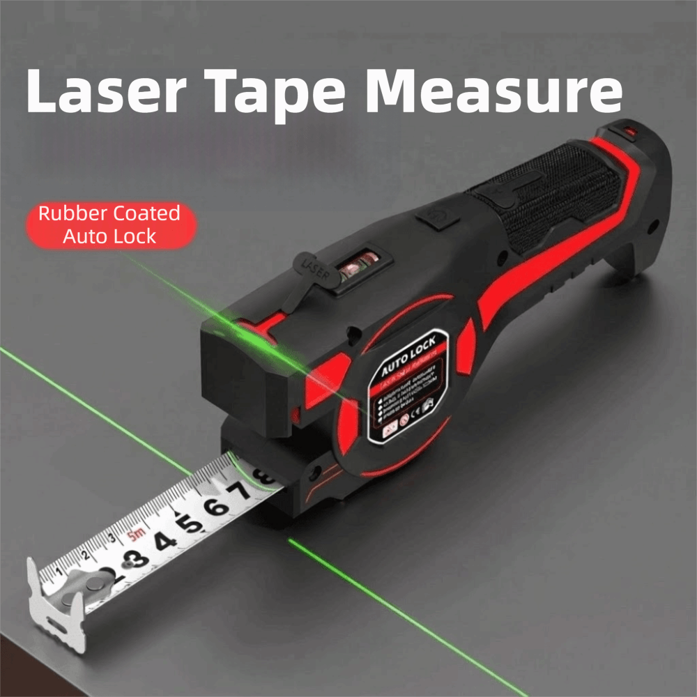 Industrial Laser Tape Measure - Лазерная рулетка 3-в-1, выдвижная, перезаряжаемая, цифровая,