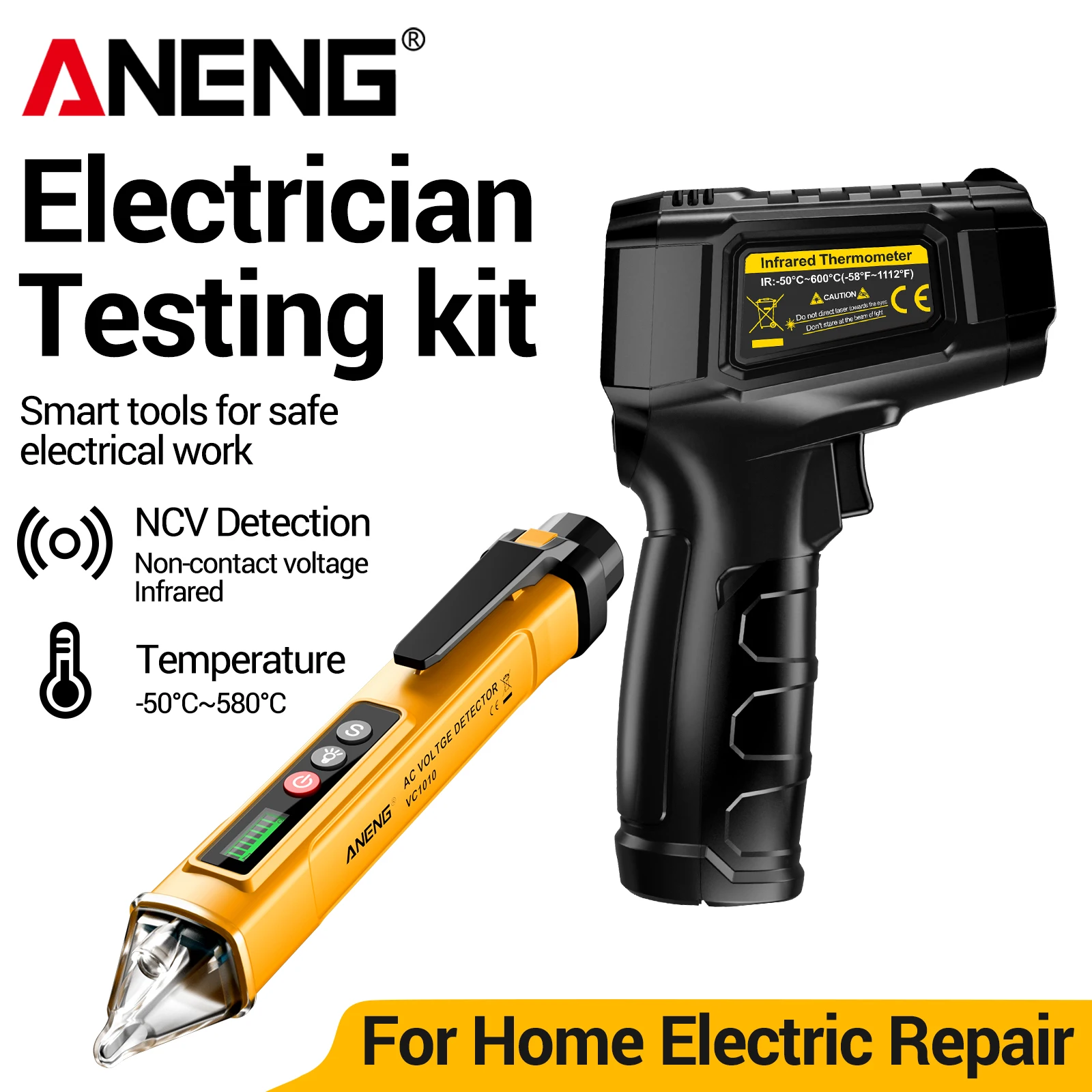 Industrial Laser Pen - Лазерный термометр ANENG TH202 с тестером