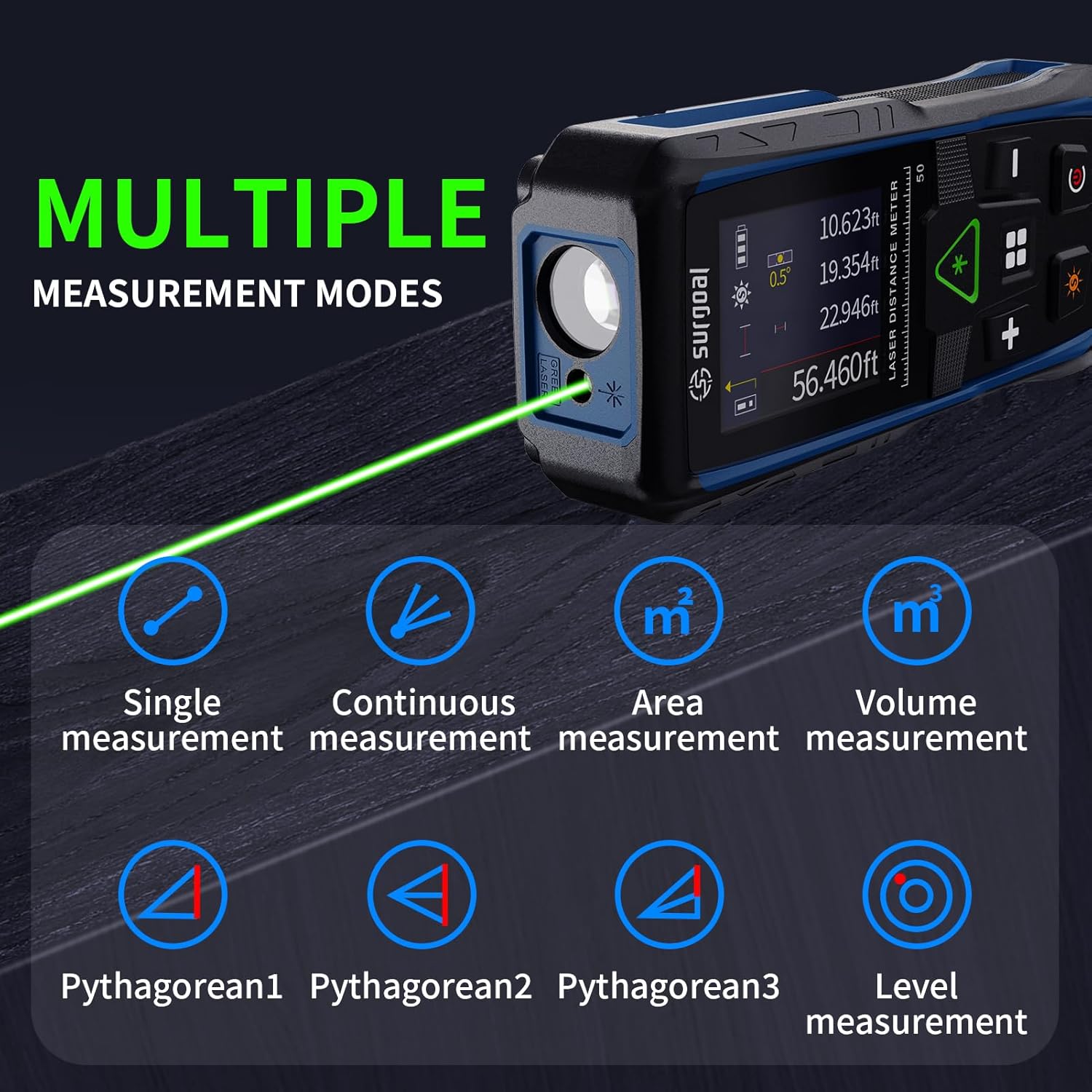 100 м зеленые лазерные дальном – обзор и цена Industrial Laser Tape Measure