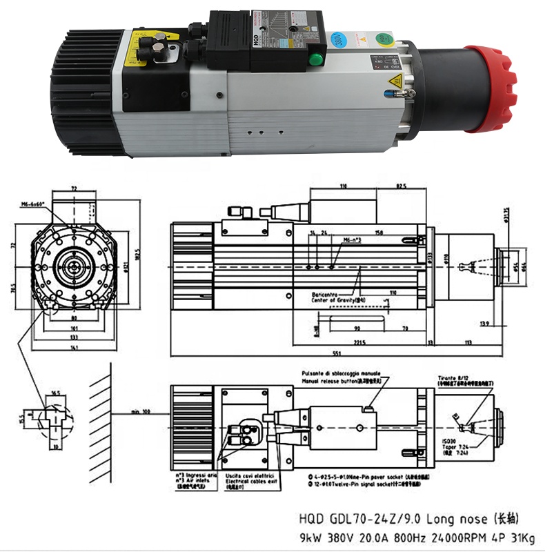Поставщики HQD 9 кВт 220 В 380 – обзор и цена Cnc Spindle Motor